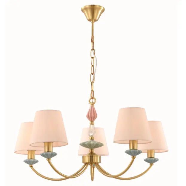 legetable ကွင်းဆက်နှင့်အတူ 5- အလင်းကြွေကြွေထည် chandelier