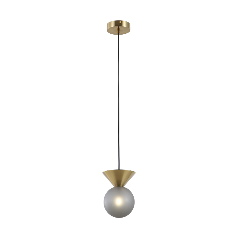 Frosted Smoky ဘောလုံးဖန်ထည် pendant lamp