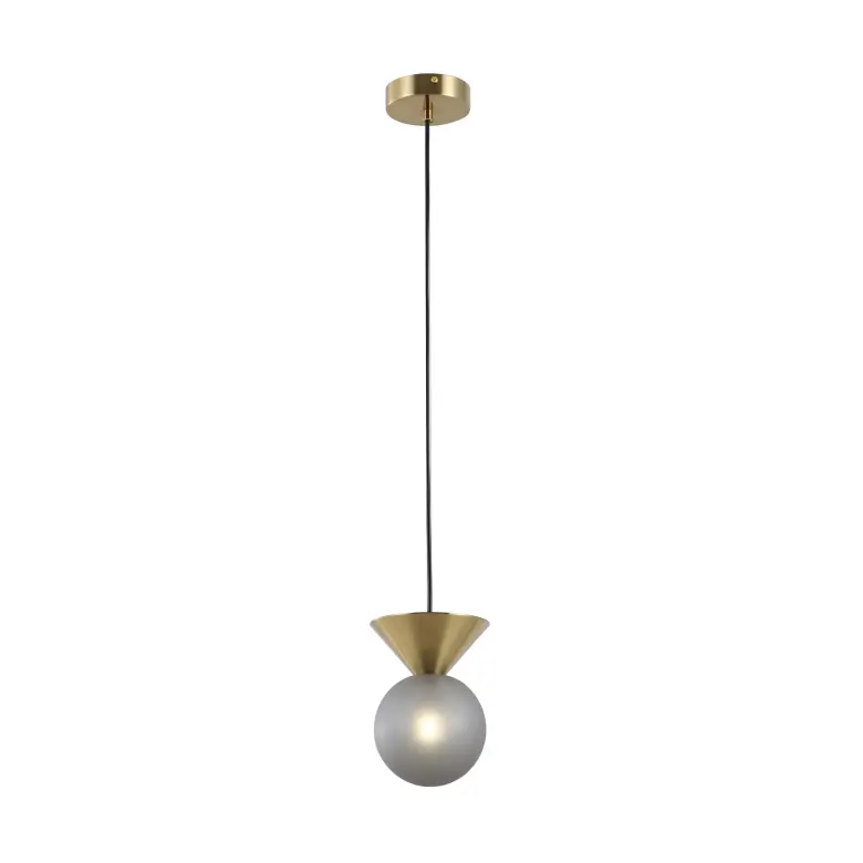 Frosted Smoky ဘောလုံးဖန်ထည် pendant lamp