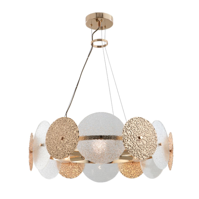 6-Light ရွှေလက်စွပ် chandelier