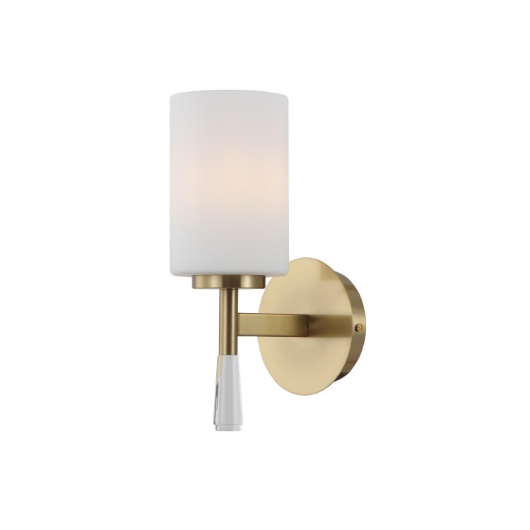 Milky Glass Copper Brush Wall scone