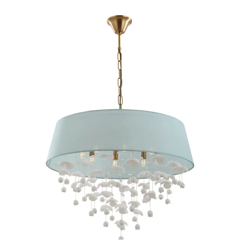 ဧည့်ခန်းအတွက် ခေတ်မီ ကြွေစည်အရိပ် 8-မီး Chandelier