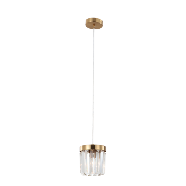 တစ်ခုတည်း E14 အခြေစိုက်စခန်း brushed ရွှေ K9 Crystal Pendant Light